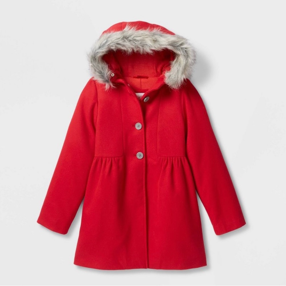 COPY - Cat & Jack girls faux fur lined hooded coat